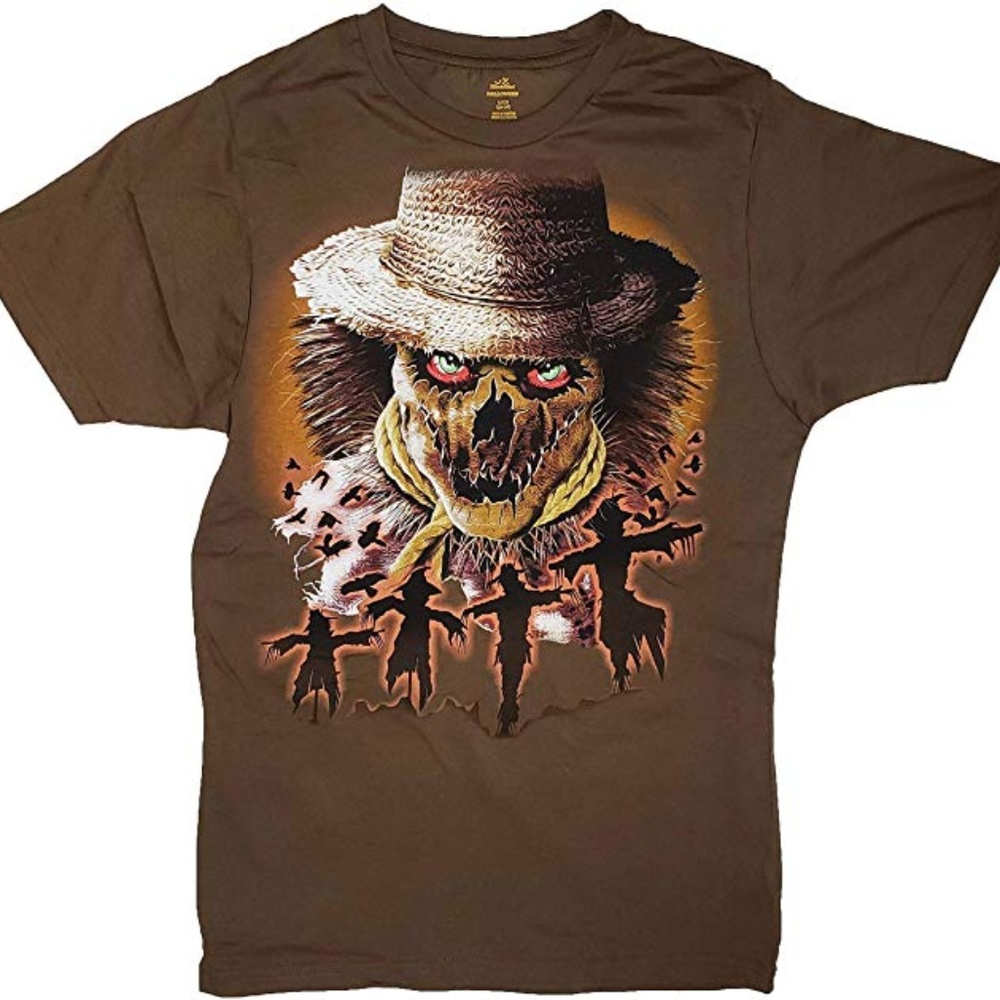 Halloween Scarecrow King Brown Graphic T-Shirt